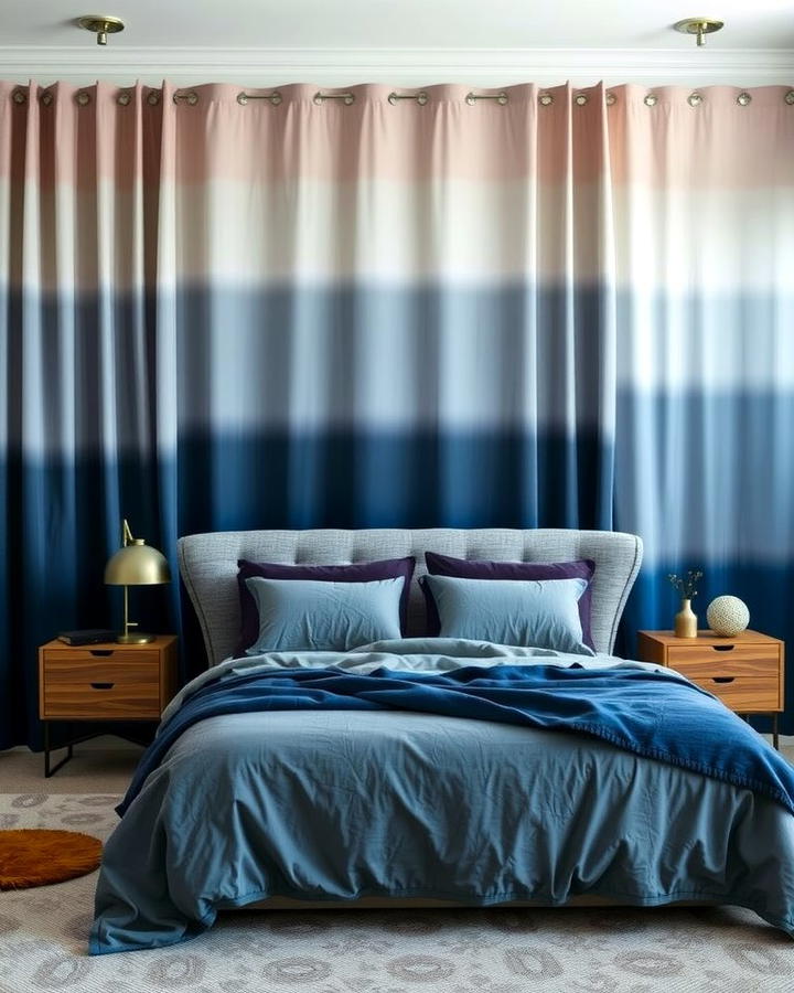 Ombre Textiles for Subtle Gradients - 25 Navy Blue and Grey Bedroom Ideas