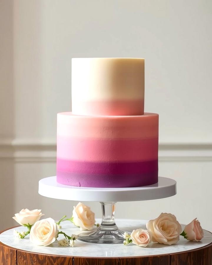 Ombre Wedding Cake - 25 Small Wedding Cake Ideas