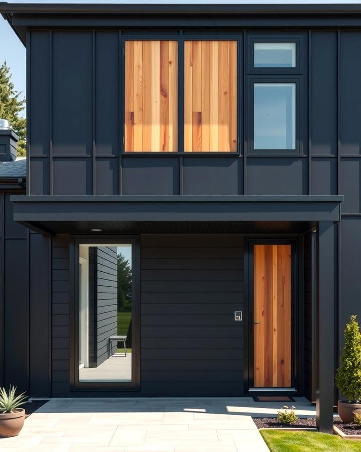 Onyx Black for a Sleek Finish - 25 Paint Colors for a Modern Black House With Cedar Accents