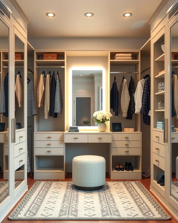 Open Closet with a Dressing Area - 25 Open Closet Ideas