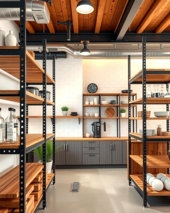Open Shelves with Metal Frames - 25 Open Shelving Kitchen Ideas