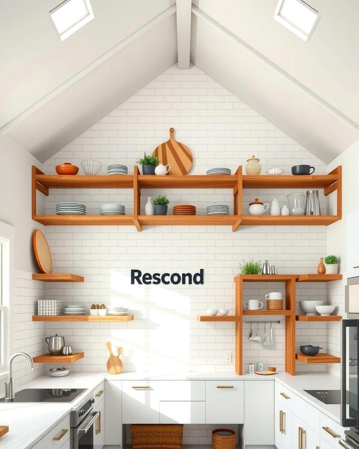 Open Shelving Integration - 25 Vaulted Ceiling Kitchen Ideas