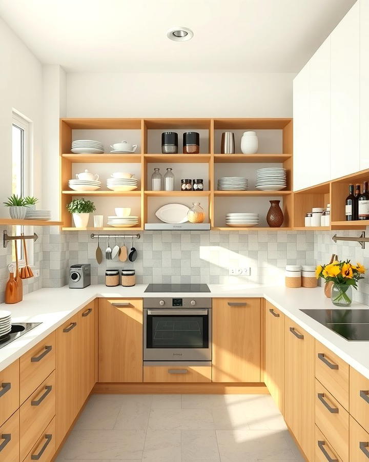 Open Shelving Units 2 - 30 Parallel Modular Kitchen Design Ideas