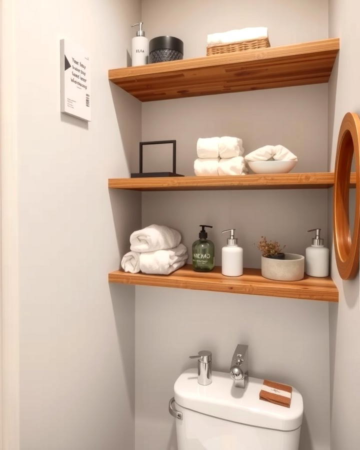 Open Shelving for Display - 25 Small Powder Room Ideas