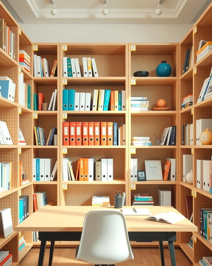 Open Shelving for Easy Access - 25 Office Shelving Ideas