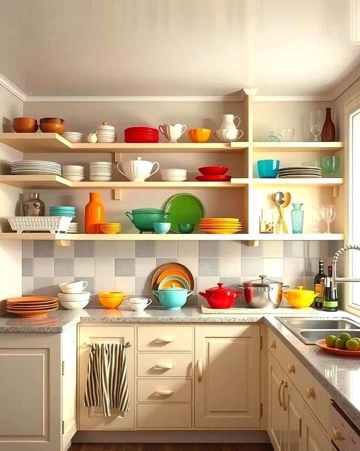 Open Shelving with Retro Charm - 30 70s Kitchen Ideas