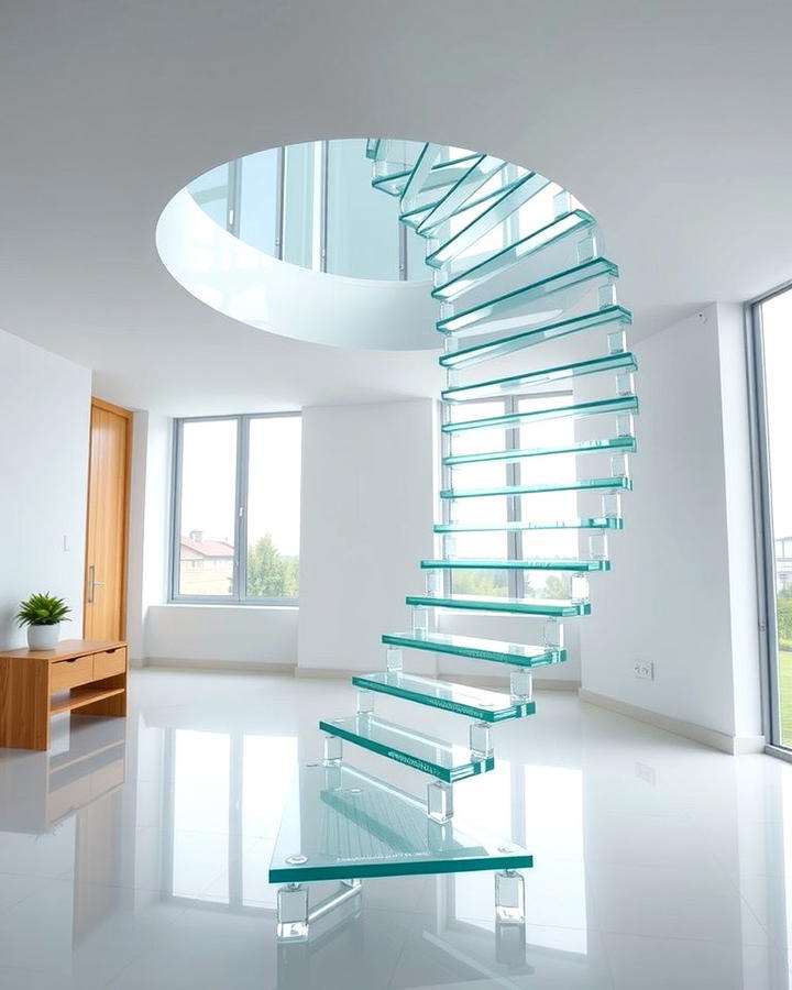 Open Spiral Staircases with Glass - 30 Open Staircase Ideas