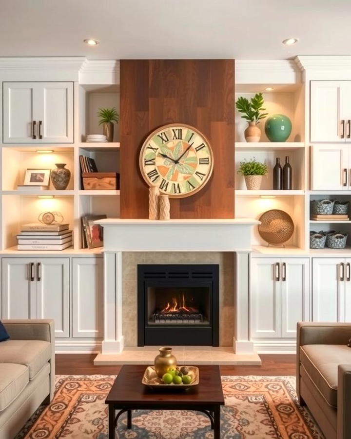 Open and Closed Storage Combination 2 - 30 Fireplace Built-in Ideas