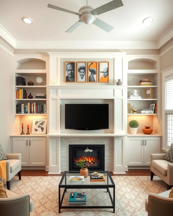 Open and Closed Storage Combination - 30 Fireplace With Bookshelves