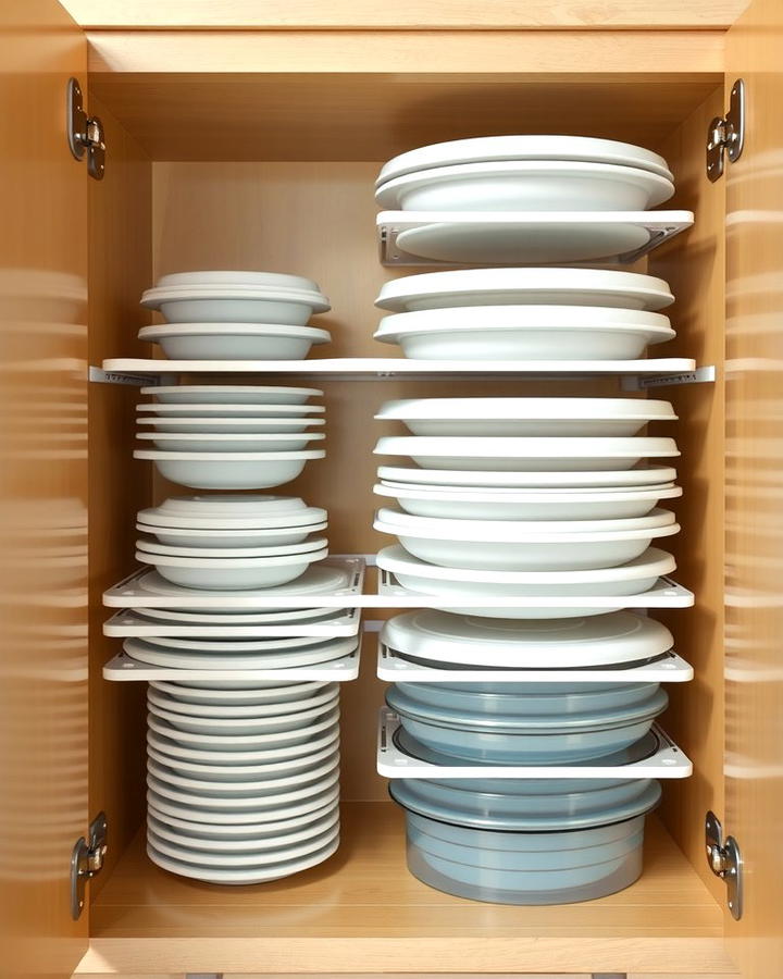 Opt for Stackable Lid Organizers - 25 Tupperware Organization Ideas