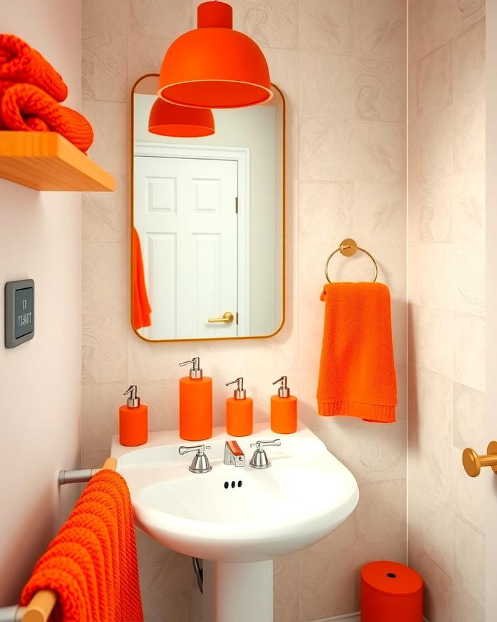 Orange Accessories - 25 Orange Bathroom Ideas