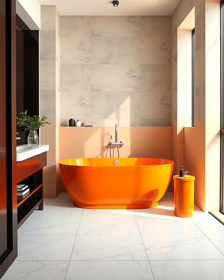 Orange Bathtub - 25 Orange Bathroom Ideas