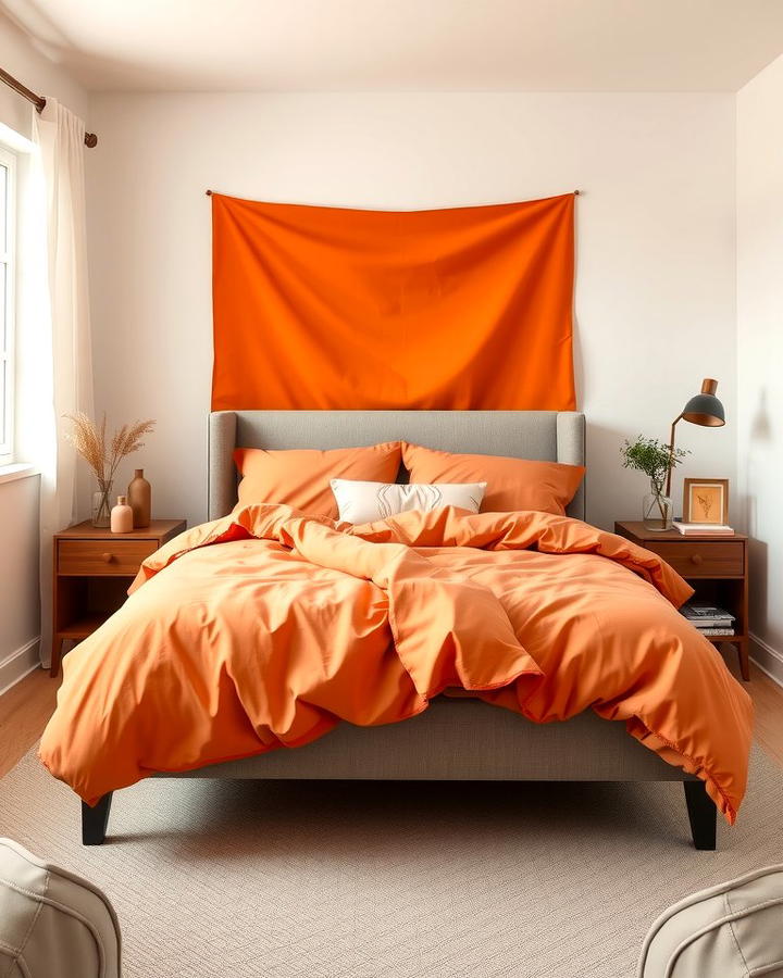 Orange Bedding for a Cozy Look - 25 Orange Room Ideas