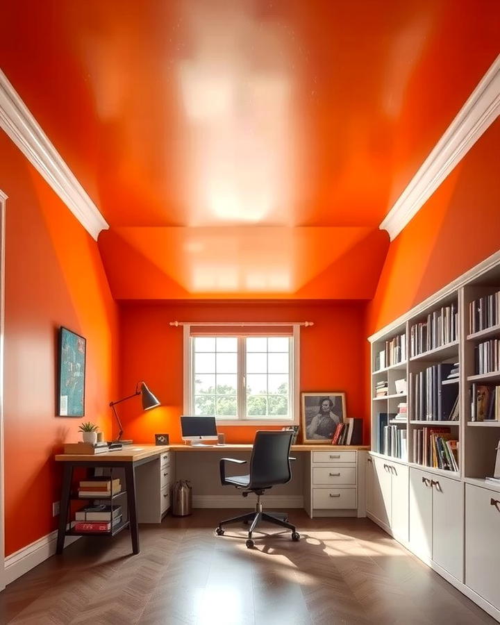 Orange Ceiling for a Unique Twist - 25 Orange Room Ideas