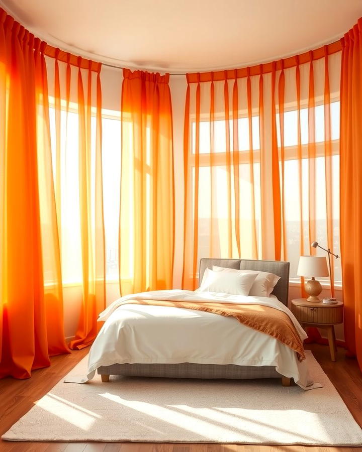 Orange Curtains for a Pop of Color - 25 Orange Room Ideas