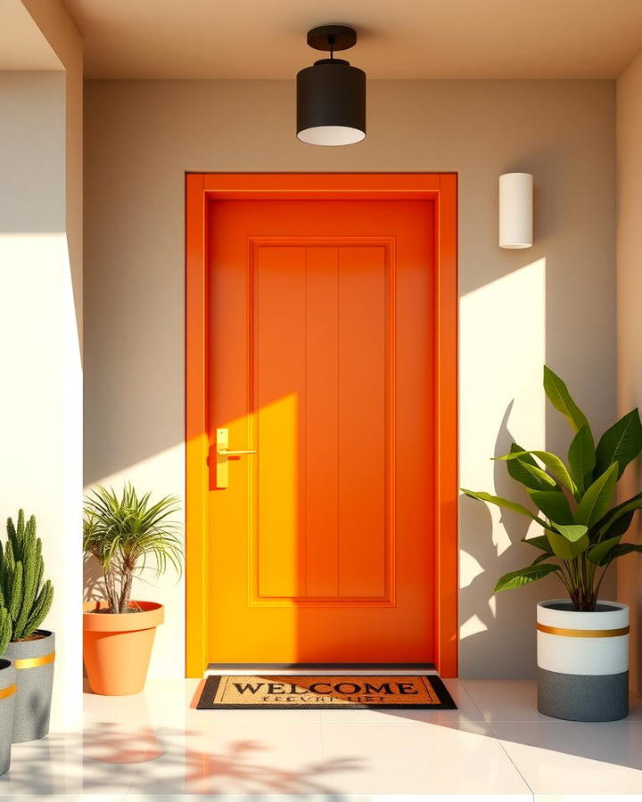 Orange Doors for a Bold Statement - 25 Orange Room Ideas