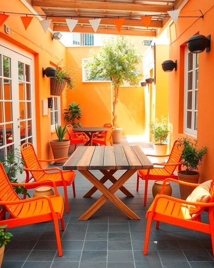 Orange Outdoor Furniture - 25 Orange Room Ideas