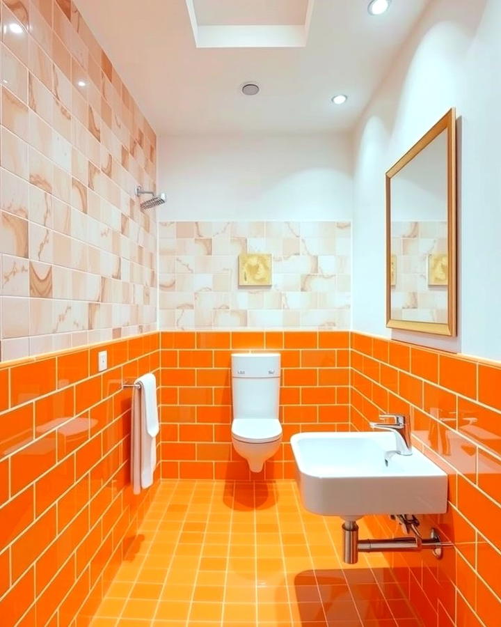 Orange Tiles for Bathrooms - 25 Orange Room Ideas