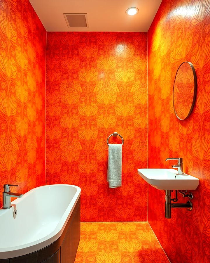 Orange Wallpaper - 25 Orange Bathroom Ideas