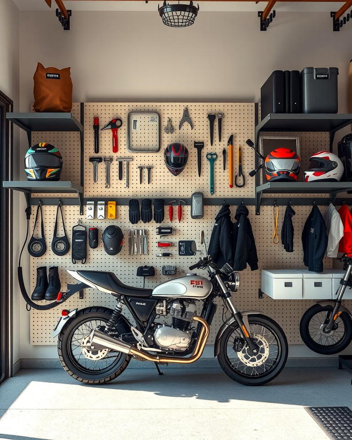 Organized Wall Storage - 25 Motorcycle Garage Ideas