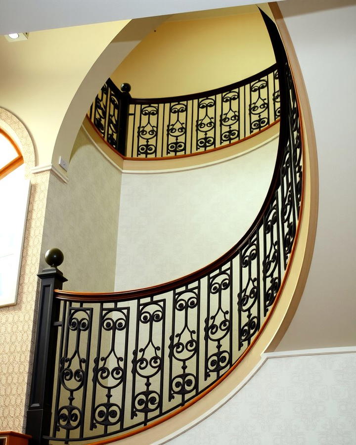 Ornate Ironwork Railings - 30 Curved Staircase Ideas