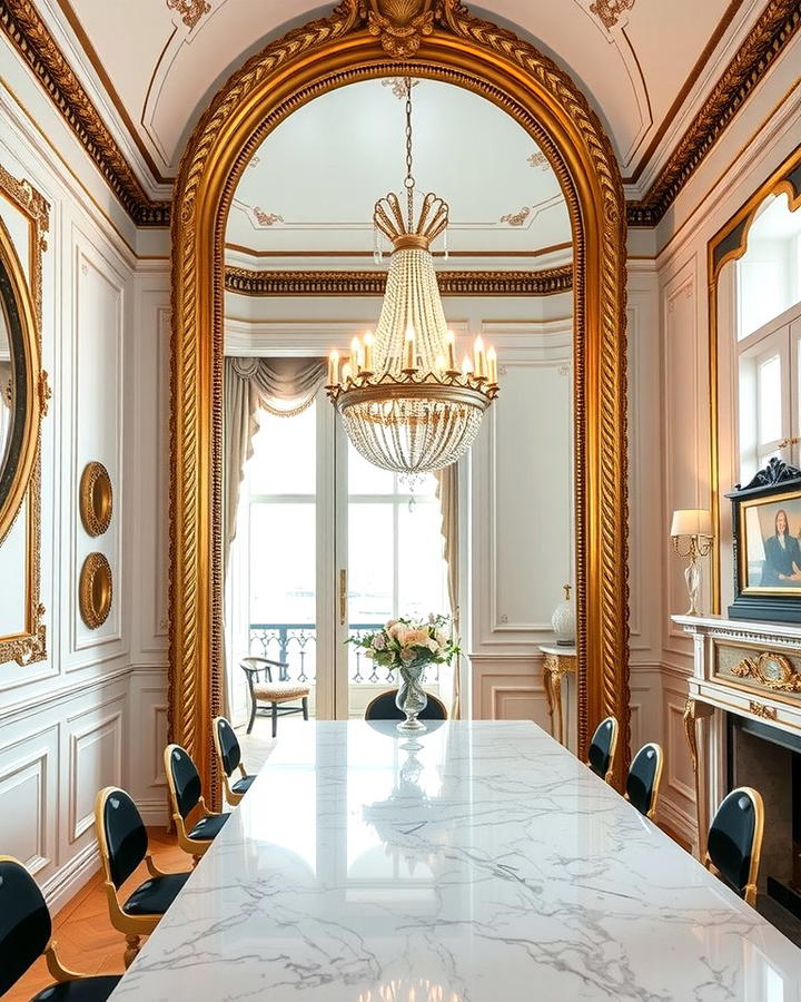 Ornate Mirrors to Amplify Space and Light - 25 Parisian Dining Room Ideas