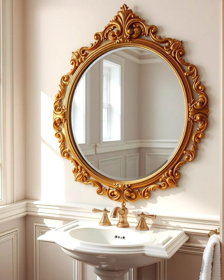 Ornate Wall Mirrors - 25 Vintage Bathroom Ideas