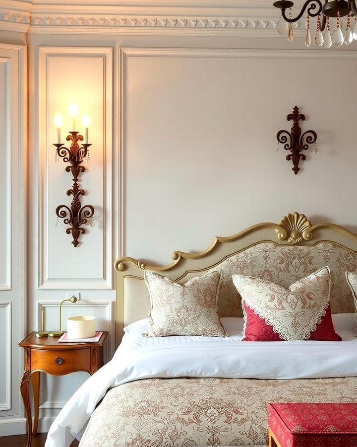 Ornate Wall Sconces - 30 French Bedroom Decor Ideas