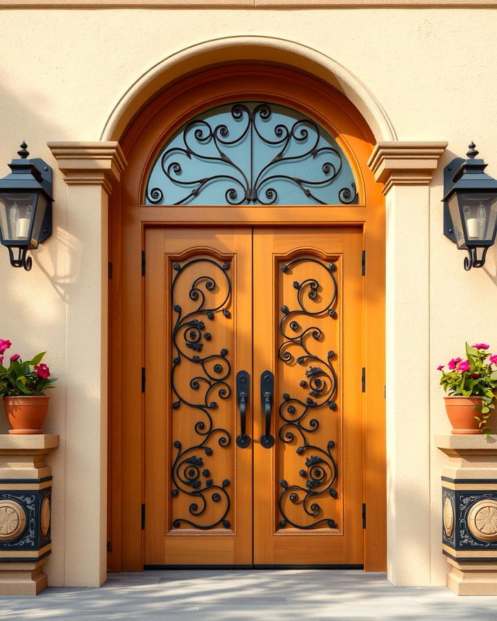 Ornate Wrought Iron Accents - 25 spanish style front door ideas