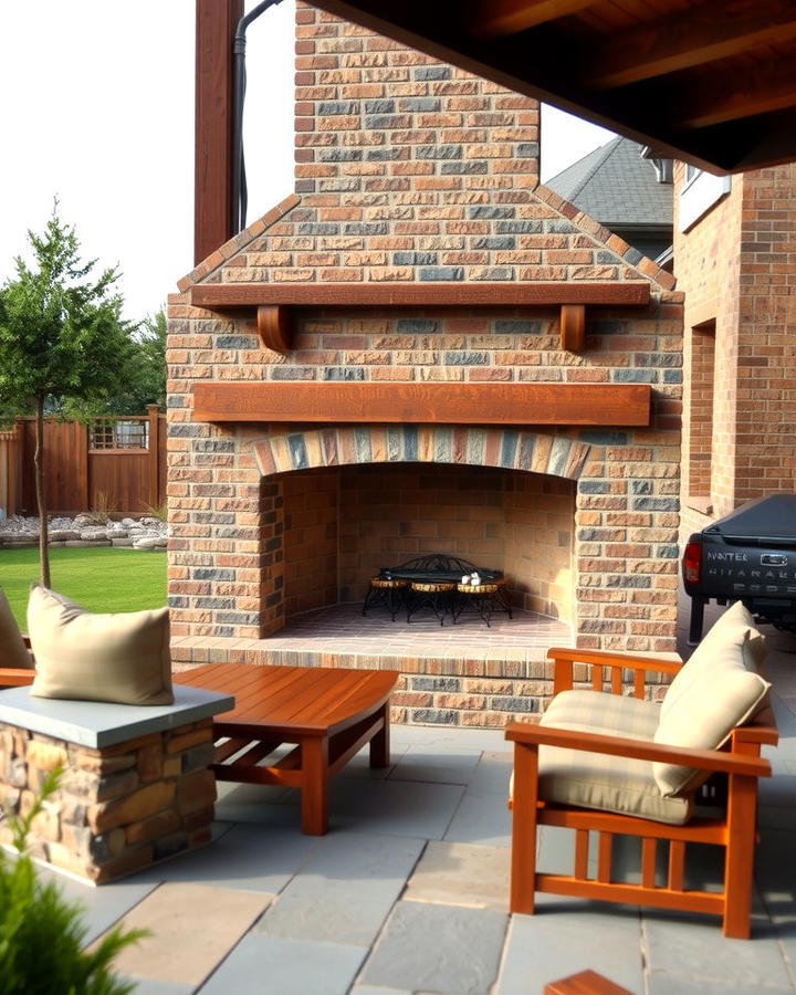 Outdoor Brick Fireplace - 25 Rustic Brick Fireplace Ideas