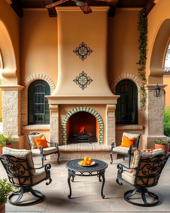 Outdoor Fireplace - 25 spanish style patio ideas