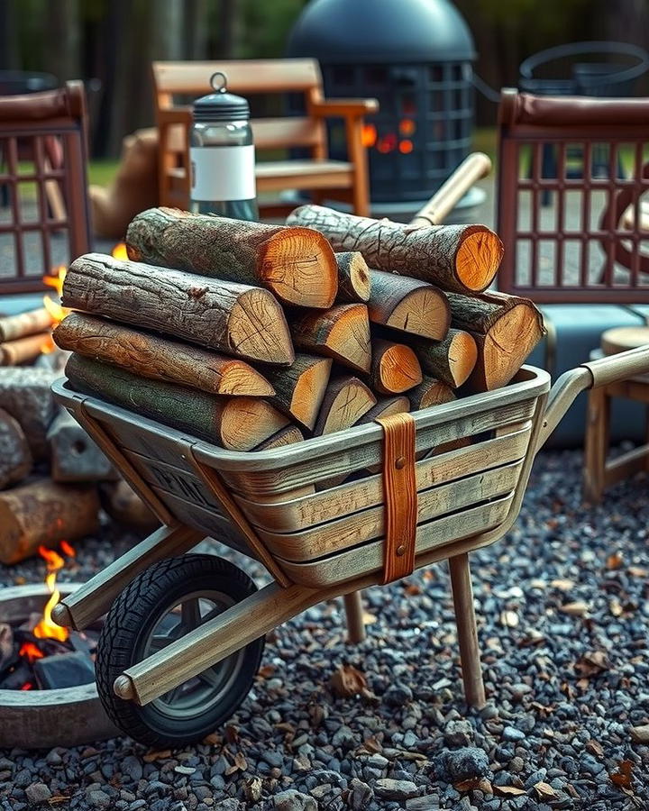 Outdoor Firewood Holder - 25 Old Wheelbarrow Ideas