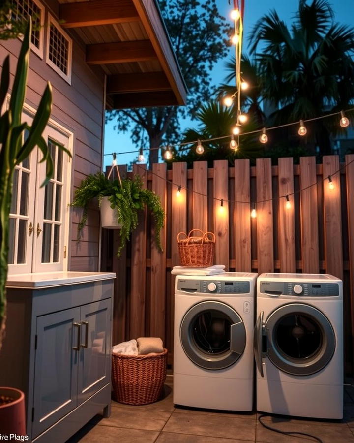 Outdoor Friendly Lighting - 25 Outdoor Laundry Area Design Ideas