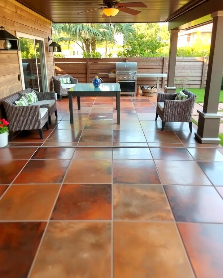 Outdoor Friendly Stained Concrete Patios - 25 Stained Concrete Floors