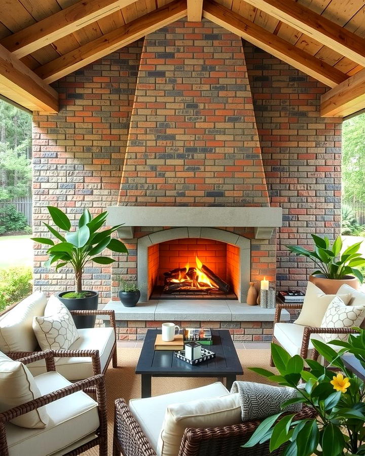 Outdoor Inspired Fireplace for Sunrooms - 25 Sunroom With Fireplace Ideas