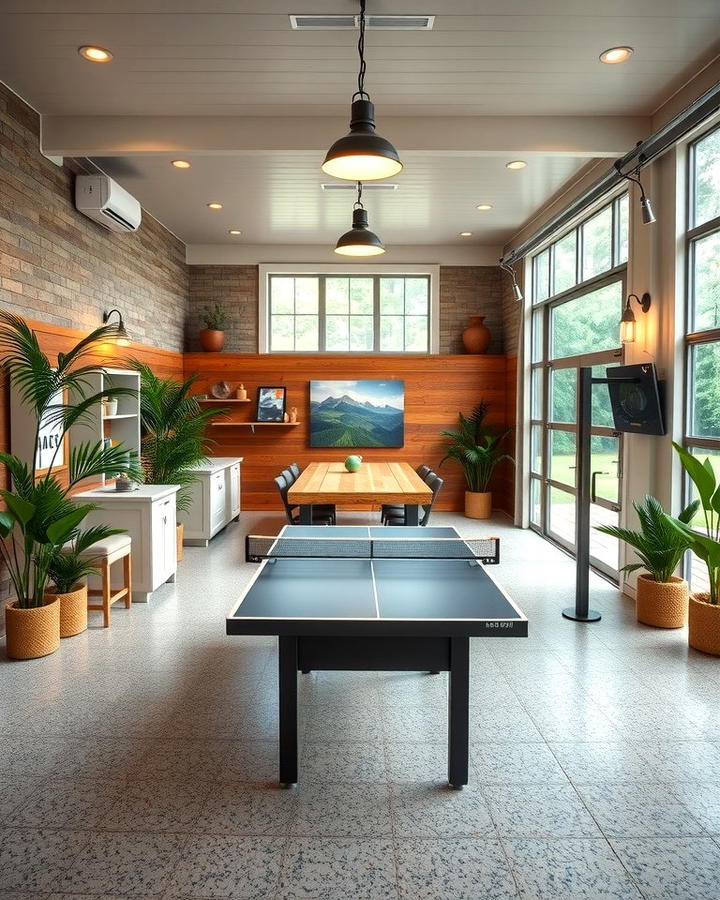 Outdoor Inspired Game Room - 30 Garage Game Room Ideas