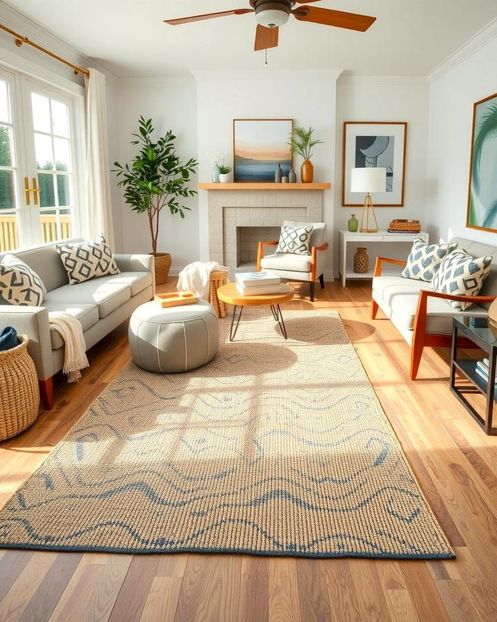 Outdoor Inspired Rugs for Versatility - 30 Living Room Rug Ideas