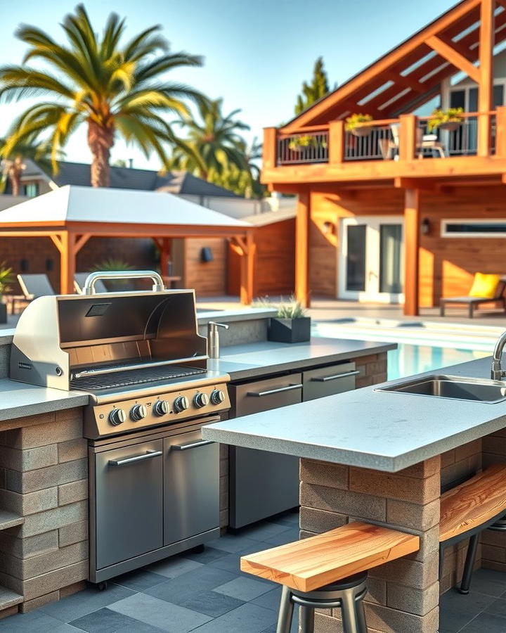 Outdoor Kitchen by the Pool - 25 Pool Patio Ideas