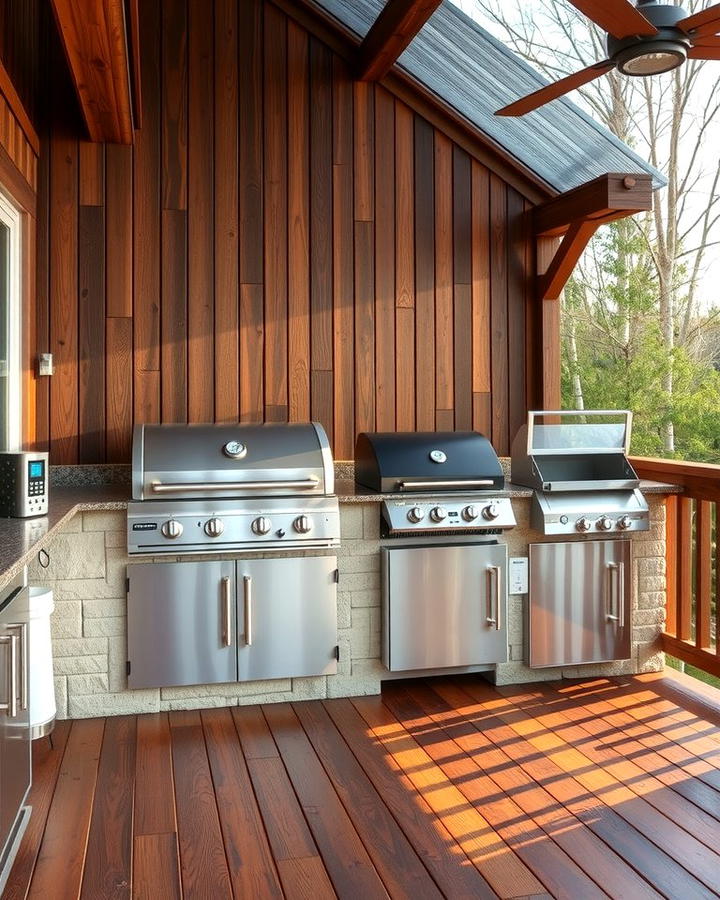 Outdoor Kitchen with Built In Grill and Smoker - 25 Outdoor Kitchen on Deck