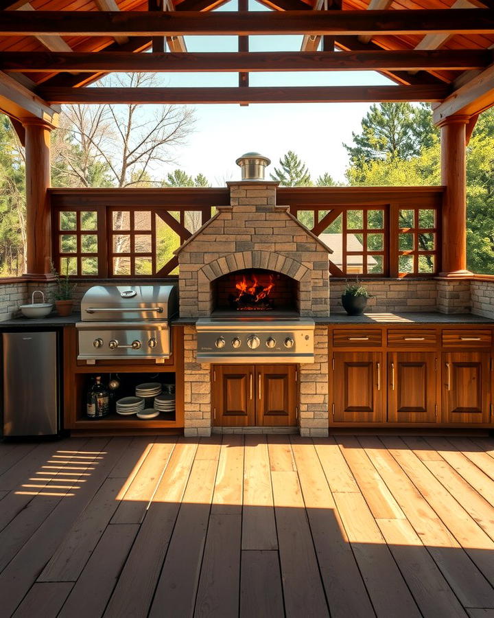 Outdoor Kitchen with a Built In Pizza Oven - 25 Outdoor Kitchen on Deck