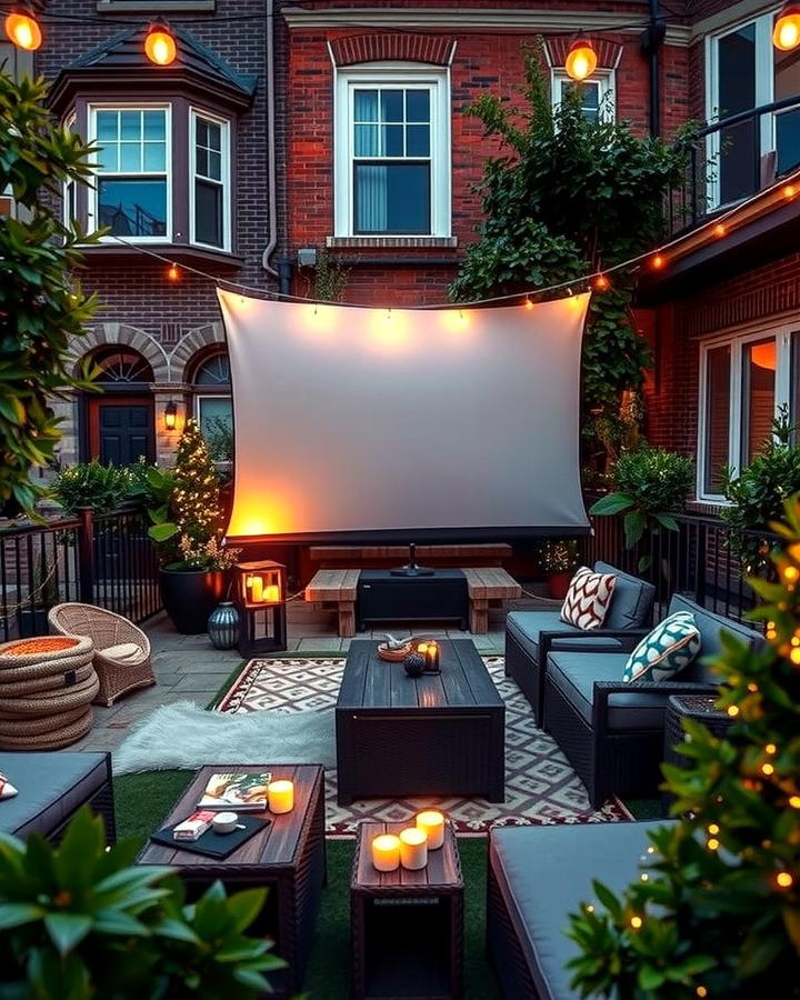 Outdoor Movie Night Setup - 25 townhouse patio ideas