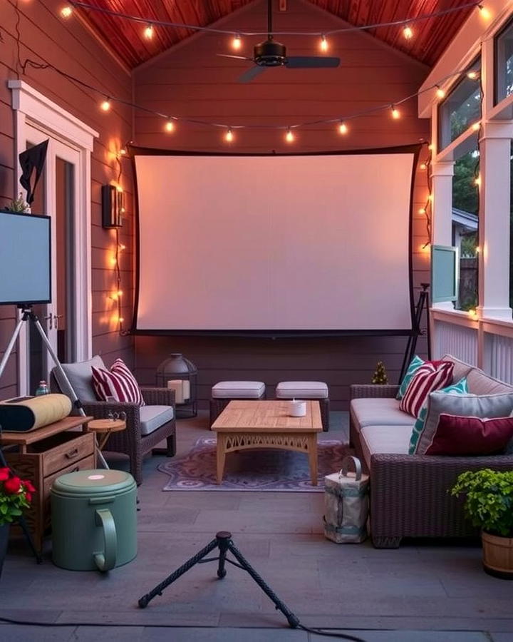 Outdoor Movie Night - 25 Side Porch Ideas