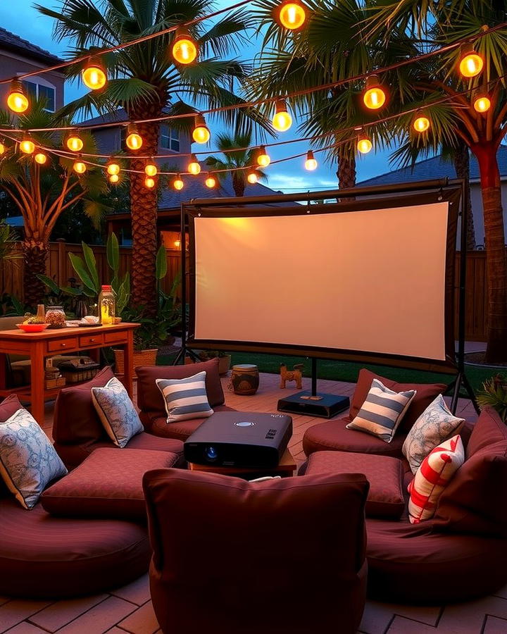 Outdoor Movie Space - 30 Florida Backyard Ideas