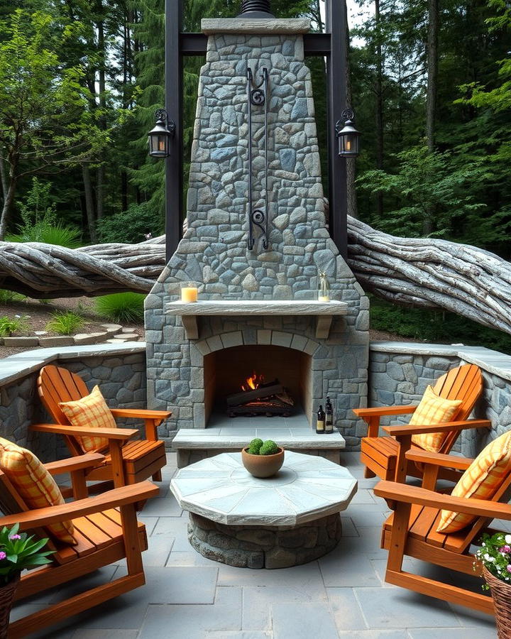 Outdoor Oasis - 25 Stacked Stone Fireplace Ideas