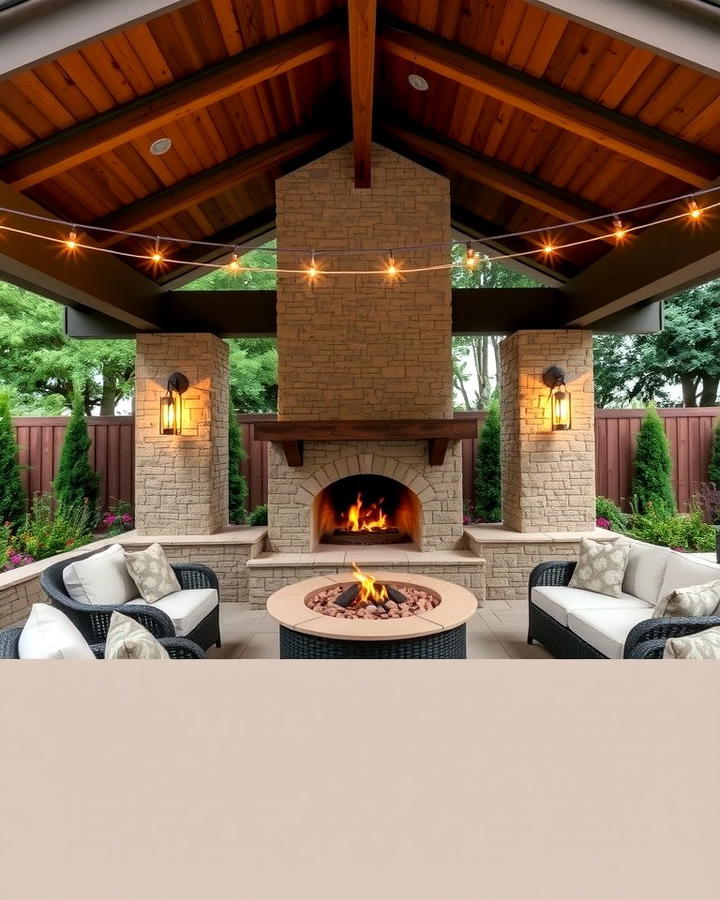 Outdoor Off Center Fireplace for Entertaining - 25 Off-center Fireplace Ideas