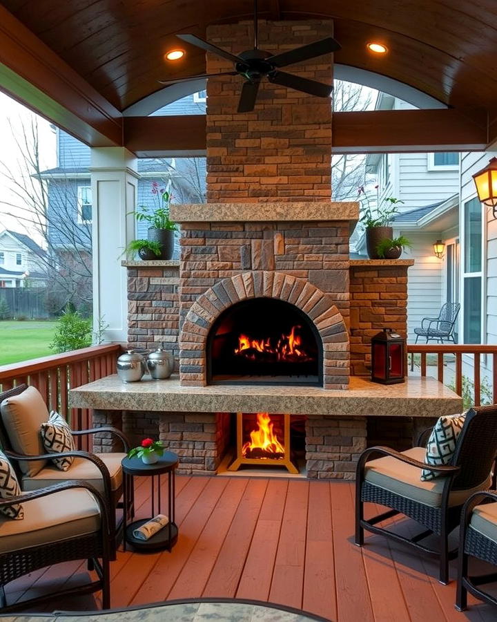 Outdoor Pizza Oven Fireplaces - 25 Porch Fireplace Ideas