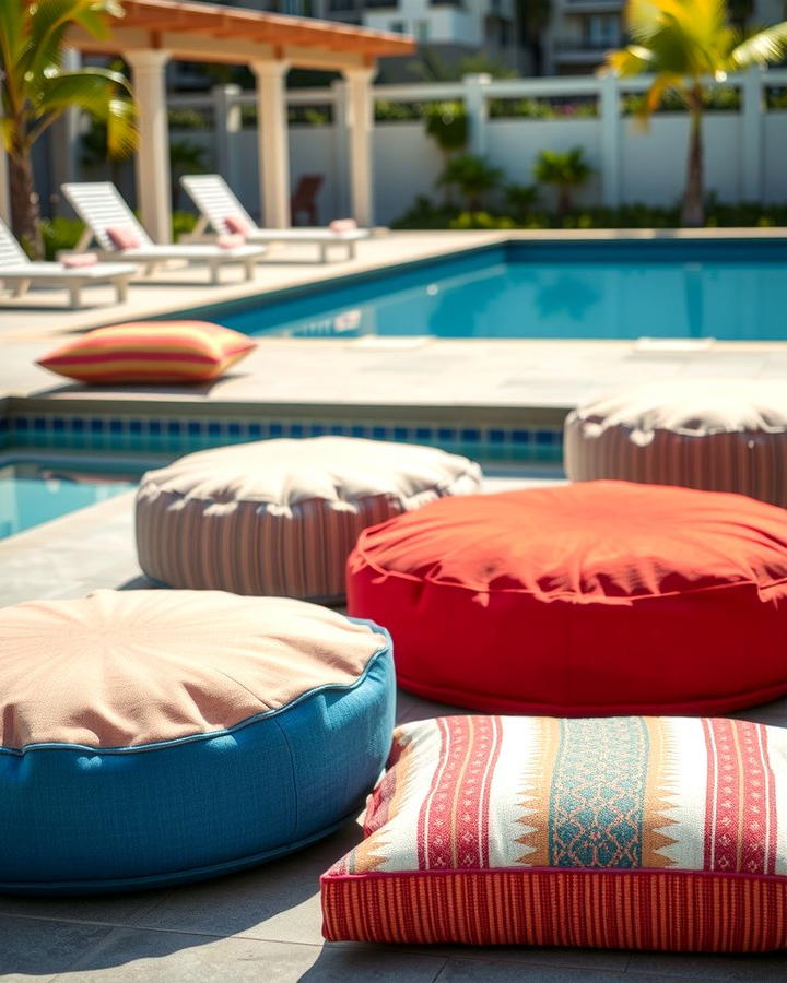 Outdoor Poufs and Floor Cushions - 25 Pool Furniture Ideas