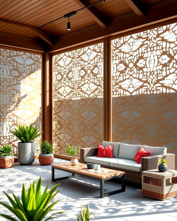 Outdoor Privacy Screens with Decorative Patterns - 25 Privacy Patio Ideas