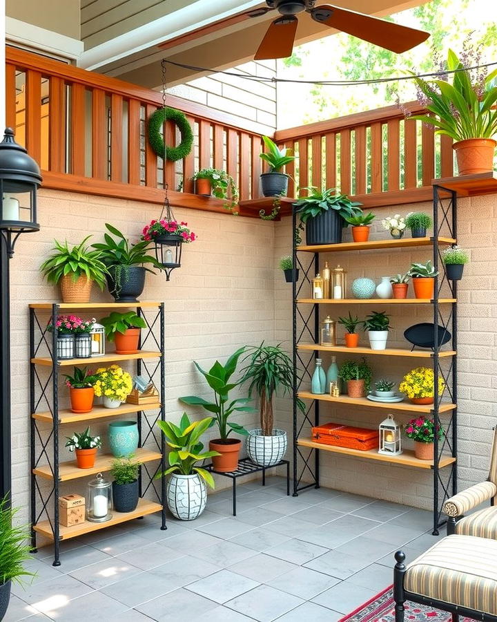 Outdoor Shelving Units - 25 Privacy Patio Ideas