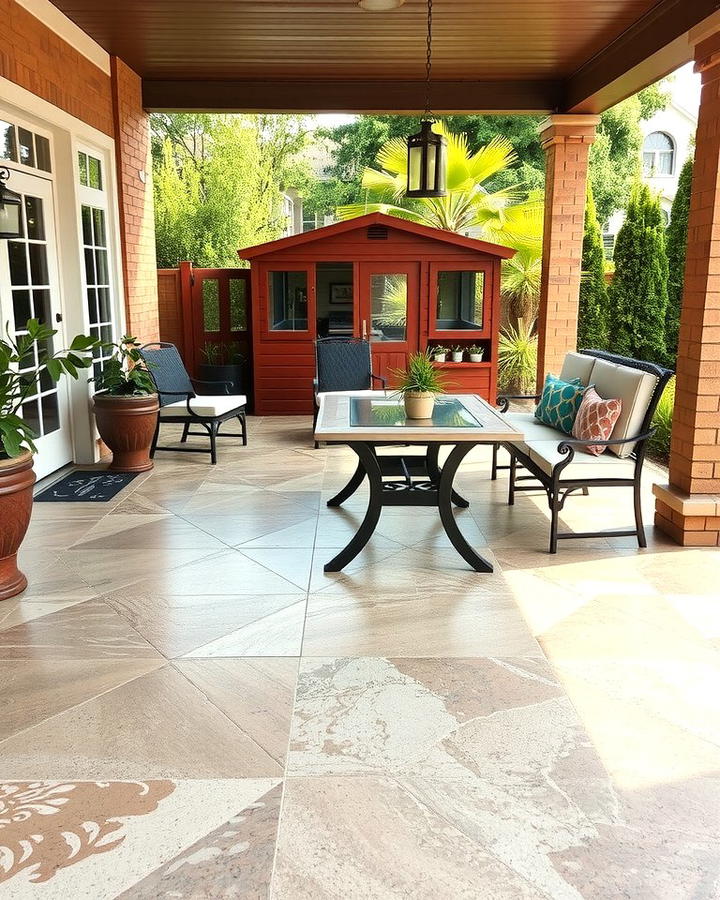 Outdoor Stained Concrete Patios - 25 Stained Concrete Floors